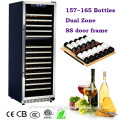 High quality electric air cooling compressor wine chiller USF-168D with dual zone